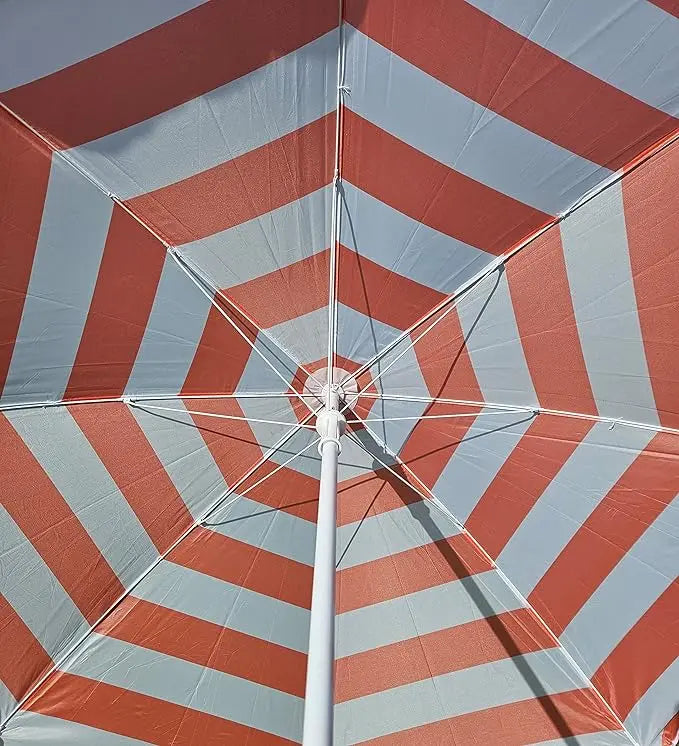 Sonnenschirm rot weiß gestreift Schirm Strandschirm Ø 140 cm