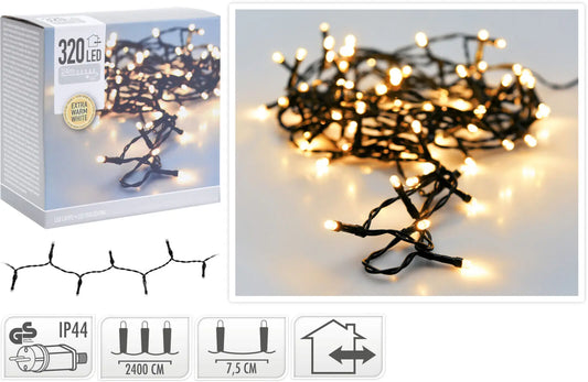 Lichterkette LED 24m Warmweiß innen außen Weihnachtsbeleuchtung Weih