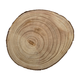 Baumscheibe rund Dekoscheibe Basteln Dekoteller auf Füßen Holzscheibe mit Rinde 17-22 cm
