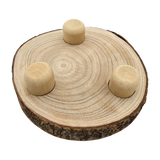 Baumscheibe rund Dekoscheibe Basteln Dekoteller auf Füßen Holzscheibe mit Rinde 17-22 cm