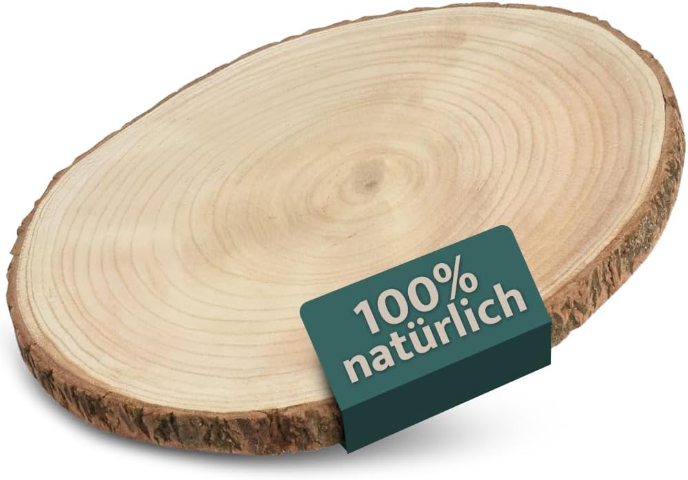 Dekobrett Baumscheibe Holz Holzbrett Brett Tablett Tischdeko Holzscheibe 38-44