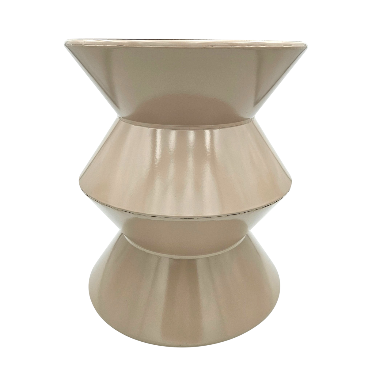 Couchtisch Beistelltisch beige 37x30 Retro Metalltisch rund kleiner Tisch Pflanztisch