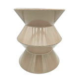 Couchtisch Beistelltisch beige 37x30 Retro Metalltisch rund kleiner Tisch Pflanztisch