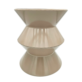 Couchtisch Beistelltisch beige 37x30 Retro Metalltisch rund kleiner Tisch B-Ware - Beistelltisch