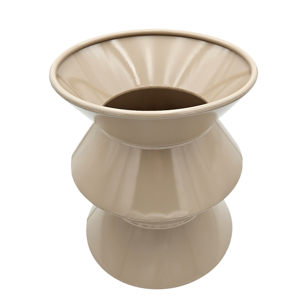 Couchtisch Beistelltisch beige 37x30 Retro Metalltisch rund kleiner Tisch Pflanztisch