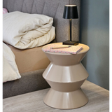 Couchtisch Beistelltisch beige 37x30 Retro Metalltisch rund kleiner Tisch Pflanztisch