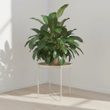 Beistelltisch Metalltisch beige rund 37x42 cm mit Tablett Tisch Ablagefläche Couchtisch