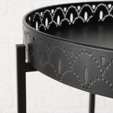 Beistelltisch Dekotisch Tabletttisch rund schwarz Metalltisch 45x40 cm