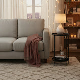 Beistelltisch rund Couchtisch Telefontisch 28x48 cm schwarz creme weiß