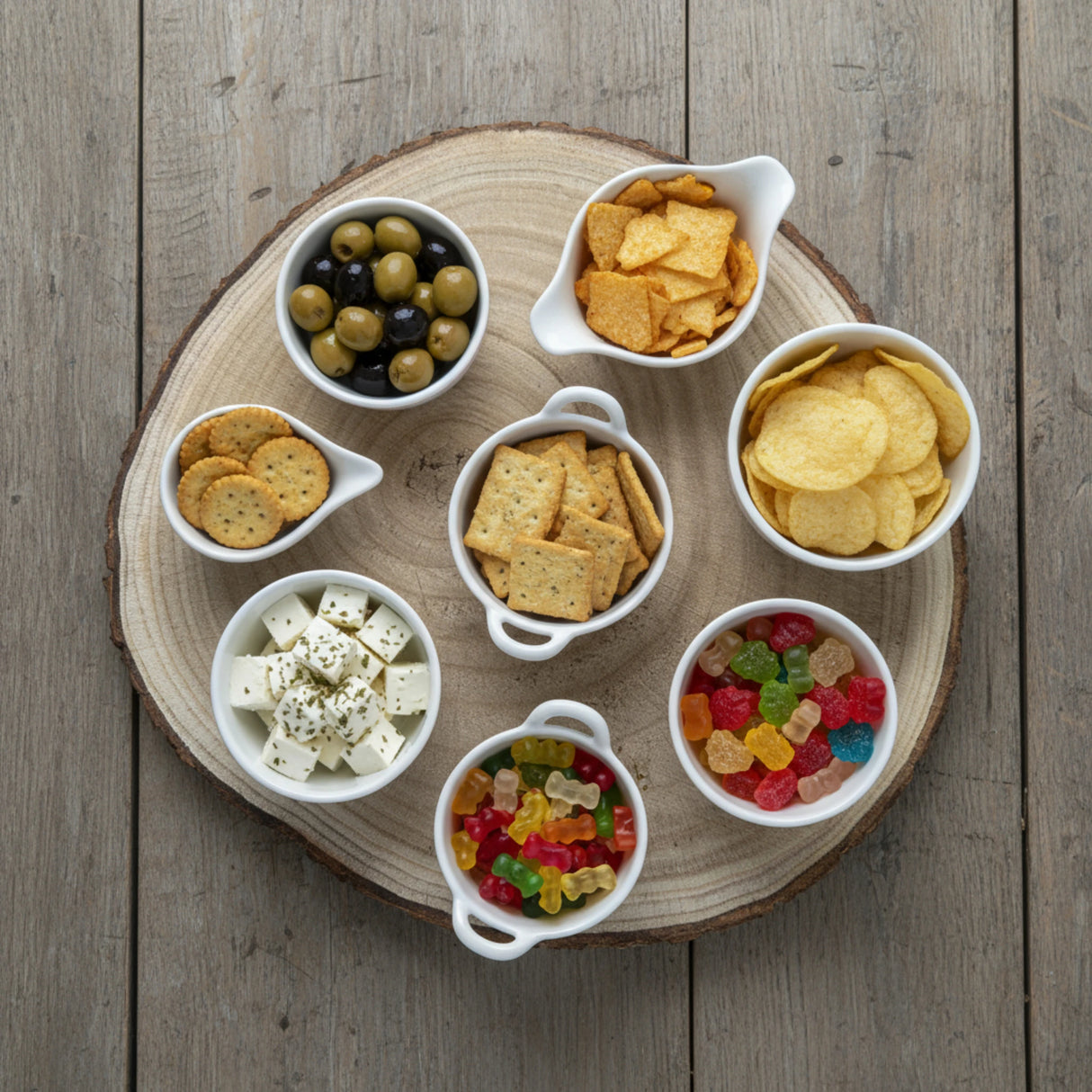 Baumscheibe auf Füßen Kerzentablett natur Baumrinde rund 20-26 cm Pflanzenständer