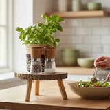 Baumscheibe auf Füßen Kerzentablett natur Baumrinde rund 20-26 cm Pflanzenständer