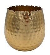 Blumentopf Übertopf Vase gold Metall Hammerschlag 18x18 cm Pflanztopf Deko