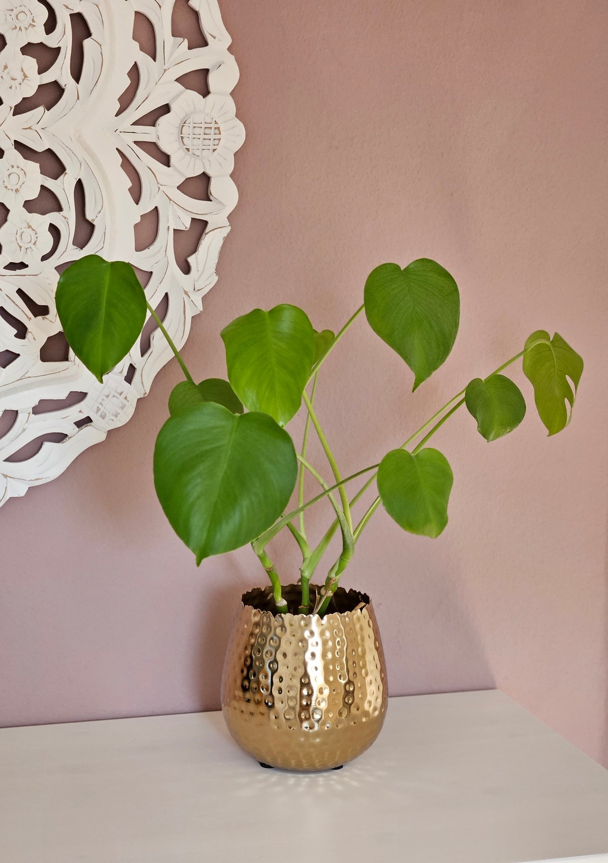 Blumentopf Übertopf Vase gold Metall Hammerschlag 18x18 cm Pflanztopf Deko