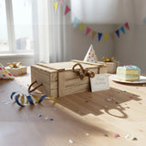 Holzkiste mit Deckel Kiste Schatzkiste Schatztruhe braun mit Deckel