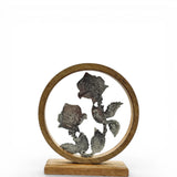Holzschild mit Blumen Deko Schild Aufsteller Holzschild Metall Rosen Geschenk Mangoholz - Holzschild