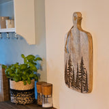 Dekobrett Mangoholz Serviertablett Tablett Wald Baum Kerzentablett 38x21 cm Mangotablett