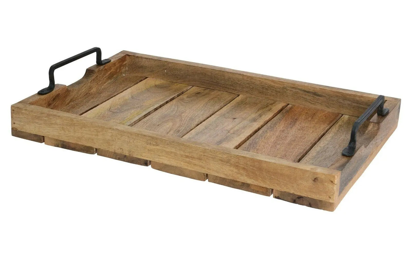 Tablett Dekotablett Holz Mango braun Deko Tischdeko Kerzentablett Holztablett Mittel: 46 x 31 cm