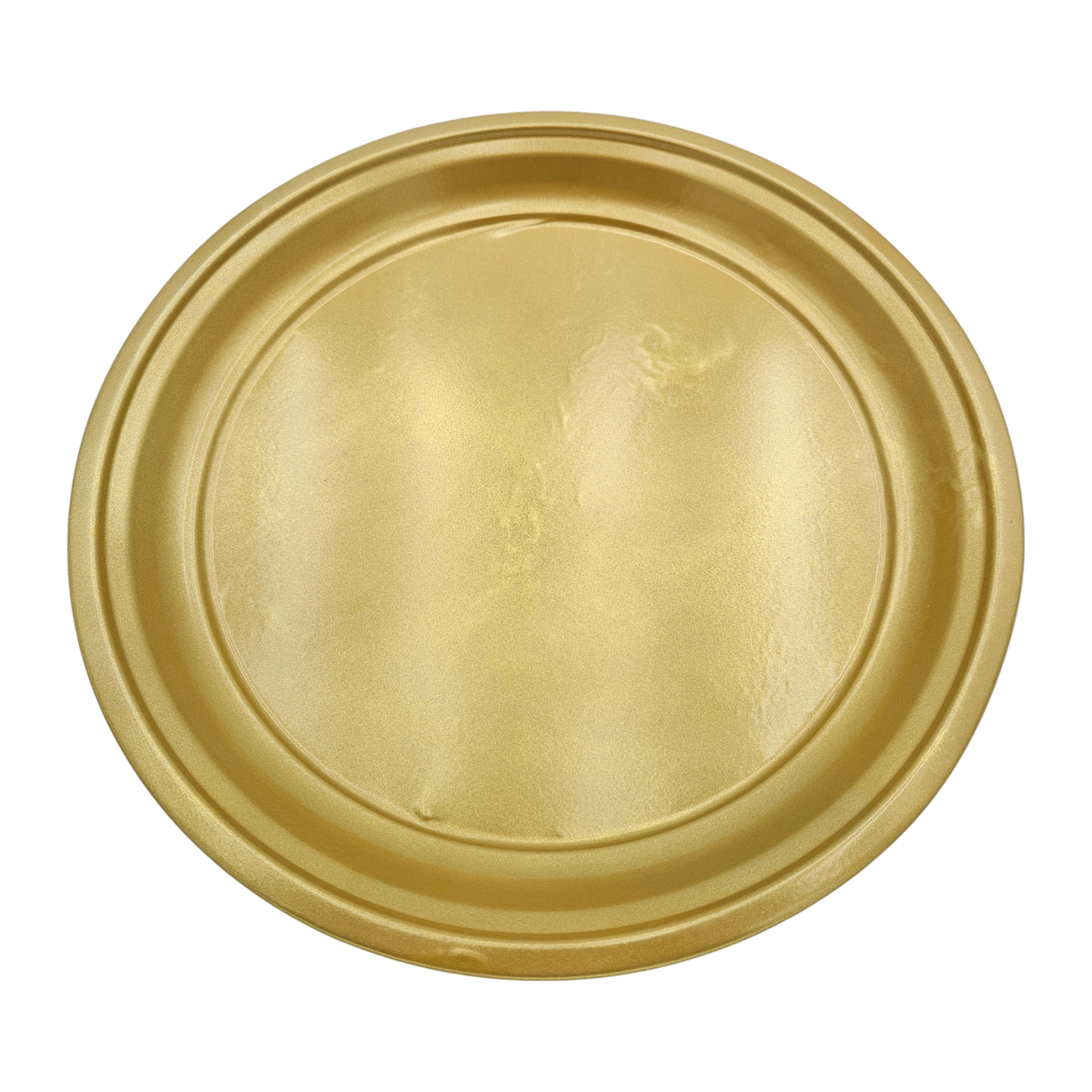 Metallteller Dekoteller rund Gold 36 cm Kerzenteller Kerzentablett Adventsteller B-Ware