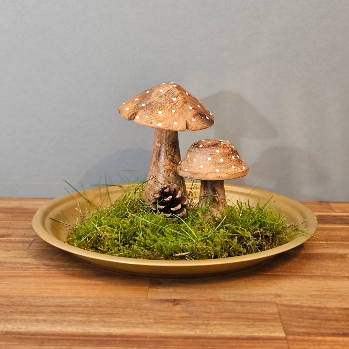 Metallteller Dekoteller rund Gold 30 cm Kerzenteller Kerzentablett Adventsteller Weihnachten