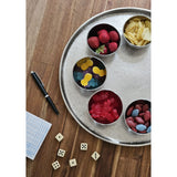 Decorative plate bowl silver round 35 cm candle tray bowl metal decoration heavy quality