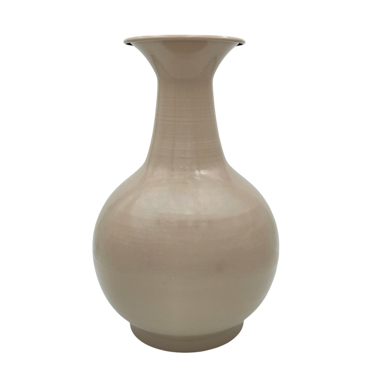 Vase Blumenvase XXL Dekovase Metallvase Beige Braun 38x25 Retro Blumengefäß