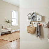 Wandgarderobe weiß Shabby Landhaus – 3 Haken 1 Schublade Haus & Stern Flurgarderobe - Garderobe