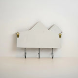 Wandgarderobe weiß Shabby Landhaus – 3 Haken 1 Schublade Haus & Stern Flurgarderobe - Garderobe