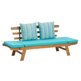 Garden bench Borkum acacia including cushion multifunctional bench wooden bench