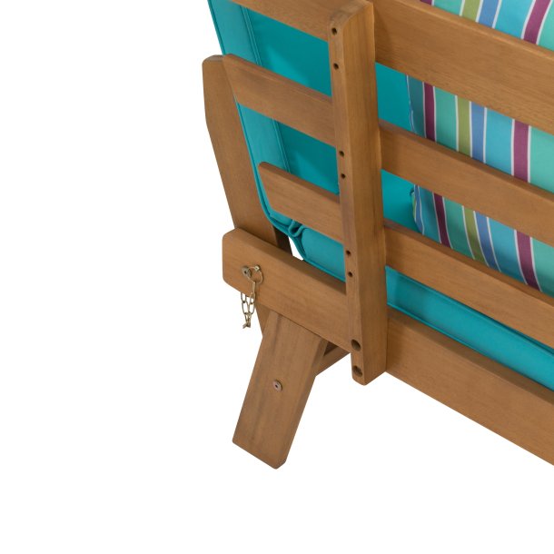 Garden bench Borkum acacia including cushion multifunctional bench wooden bench