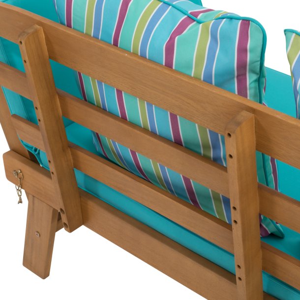 Garden bench Borkum acacia including cushion multifunctional bench wooden bench
