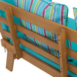 Garden bench Borkum acacia including cushion multifunctional bench wooden bench
