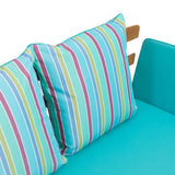 Garden bench Borkum acacia including cushion multifunctional bench wooden bench