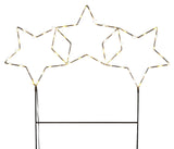 Gartenstecker Stern LED Weihnachtsbeleuchtung Batterie Timer warmweiß 60x60 cm
