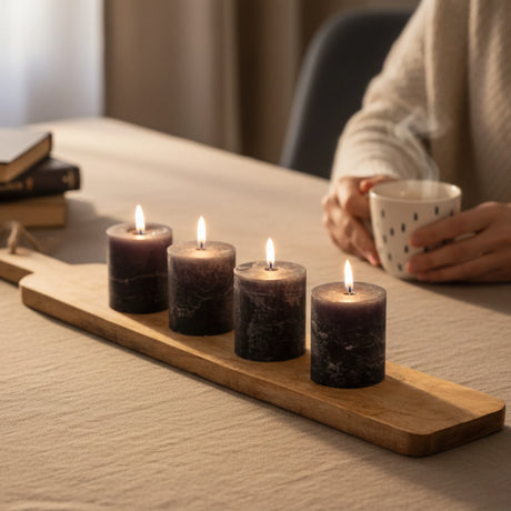 Holzbrett Meinposten 76 cm dekobrett mit kerzen