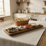 Holztablett Holzbrett Dekoschale Holzschale braun 48x22 cm Kerzentablett Dekobrett XXL