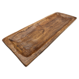 Holztablett Holzbrett Dekoschale Holzschale braun 48x22 cm Kerzentablett Dekobrett XXL