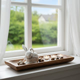 Holztablett Holzbrett Dekoschale Holzschale braun 48x22 cm Kerzentablett Dekobrett XXL