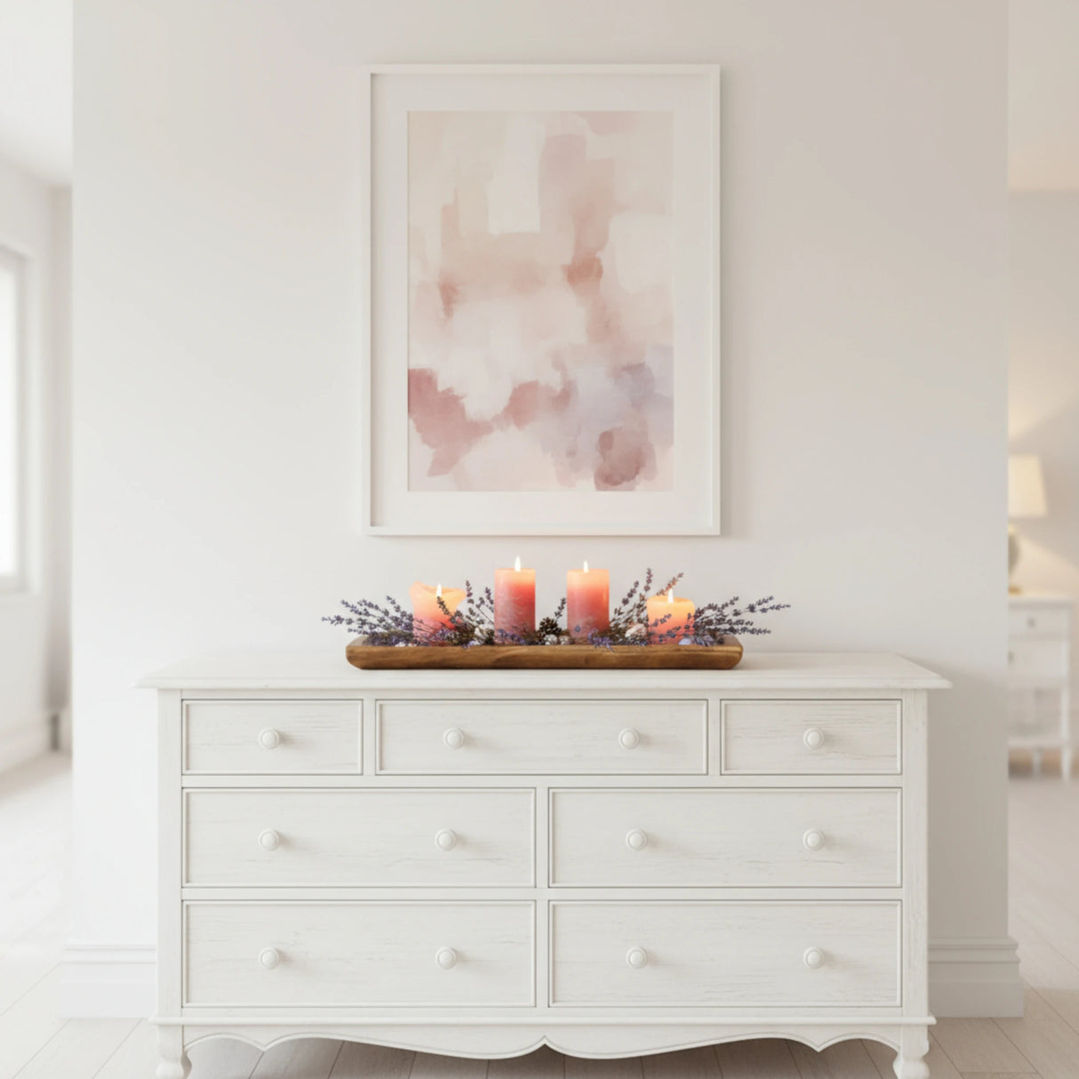 Holztablett Holzbrett Dekoschale Holzschale braun 48x22 cm Kerzentablett Dekobrett XXL