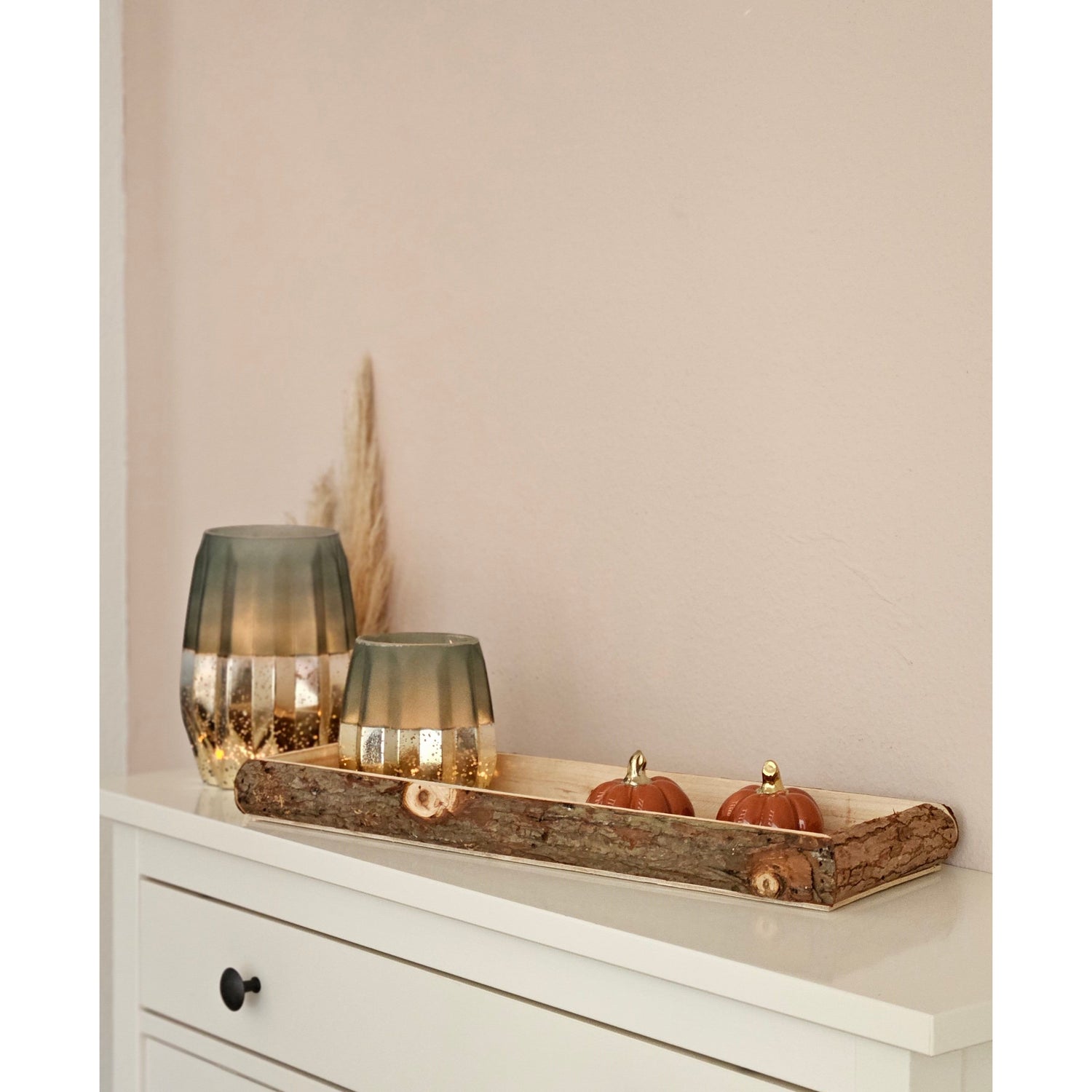 Tablett Holz Natur Baumrinde Dekobrett Holztablett Schale Servierbrett Länglich