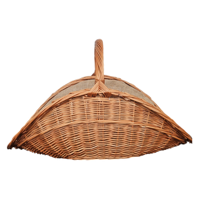Kaminholzkorb mit Jute XXL Weidenkorb Holzkorb Holztrage 43x70 cm - Kaminholzkorb