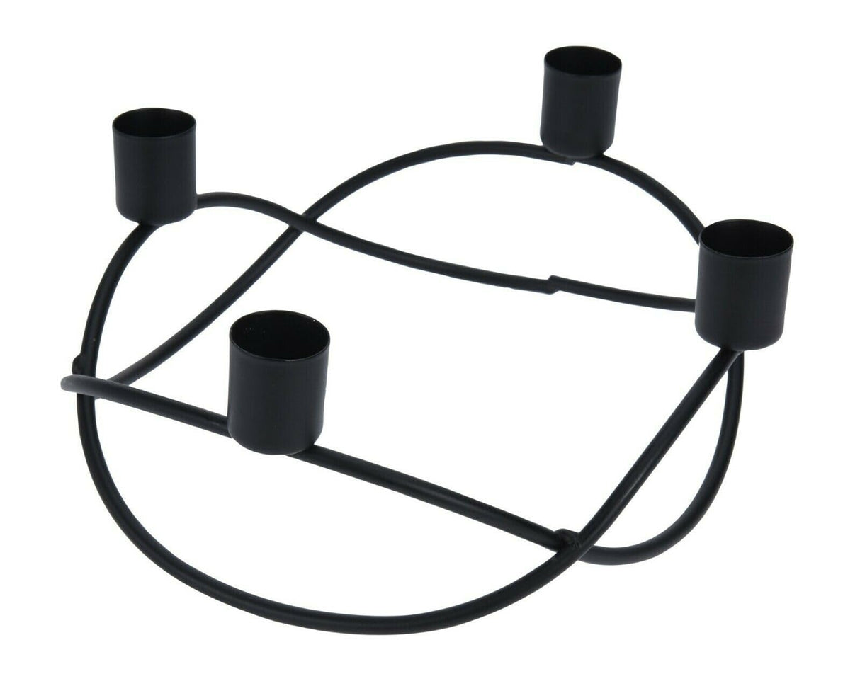 Kerzenständer schwarz Metall Kerzenleuchter Kerzenhalter Adventskranz Ø 21 cm