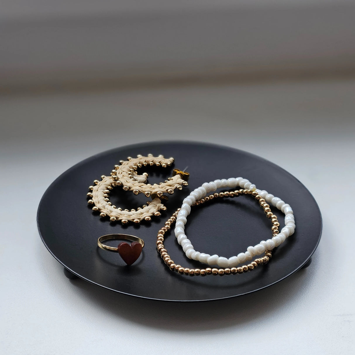 Kerzenhalter schwarz 4 Stück Stumpenkerzen Teller Kerzenteller Weihnachten 12 cm