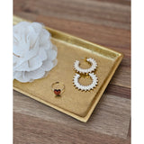 Tray decoration metal 44x13 cm gold candle tray decorative tray decorative bowl rectangular