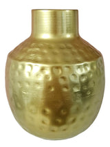 Vase Gold Metall Dekovase Blumenvase modern Hammerschlag B-WARE