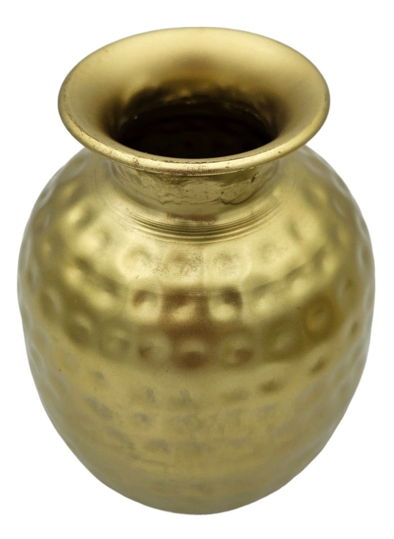 Vase Gold Metall Dekovase Blumenvase modern Hammerschlag B-WARE