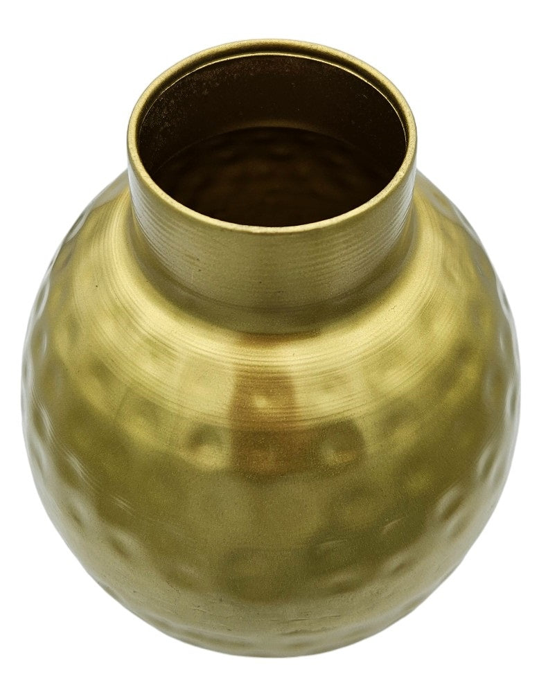 Vase Gold Metall Dekovase Blumenvase modern Hammerschlag B-WARE