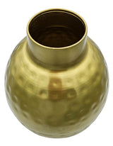 Vase Gold Metall Dekovase Blumenvase modern Hammerschlag B-WARE