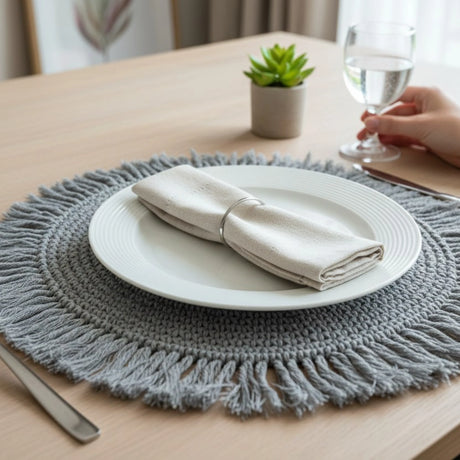 Platzset grau Miamonda online kaufen Makramee