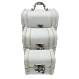 Treasure chest wooden box with lid box white brown small treasure chest set of 3