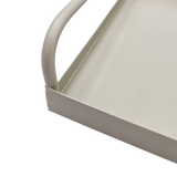 Tablett Metall 2er Set Beige Modern Serviertablett Dekotablett 38x28 u 30x20 cm Sand